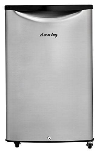Danby DAR044A6BSLDBO 4.4 Cu.Ft. Outdoor Mini Fridge, IPX4-Rated Stainless Steel Look All Refrigerator for Patio, Cabana, Pool Bar, E-Star Rated, Spotless Steel - CookCave