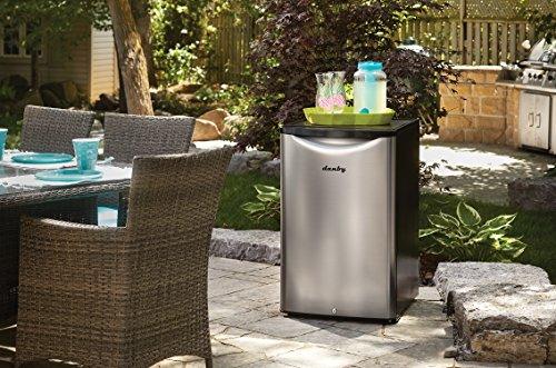 Danby DAR044A6BSLDBO 4.4 Cu.Ft. Outdoor Mini Fridge, IPX4-Rated Stainless Steel Look All Refrigerator for Patio, Cabana, Pool Bar, E-Star Rated, Spotless Steel - CookCave