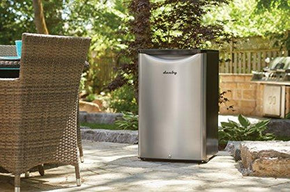 Danby DAR044A6BSLDBO 4.4 Cu.Ft. Outdoor Mini Fridge, IPX4-Rated Stainless Steel Look All Refrigerator for Patio, Cabana, Pool Bar, E-Star Rated, Spotless Steel - CookCave