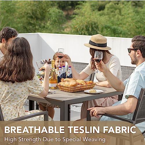 Devoko 7 Piece Patio Dining Set, Outdoor Furniture Patio Table and Chairs Set (Grey) - CookCave