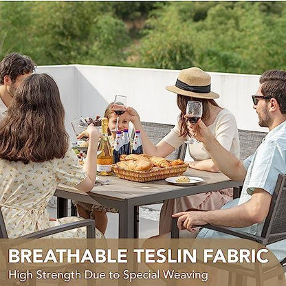 Devoko 7 Piece Patio Dining Set, Outdoor Furniture Patio Table and Chairs Set (Grey) - CookCave