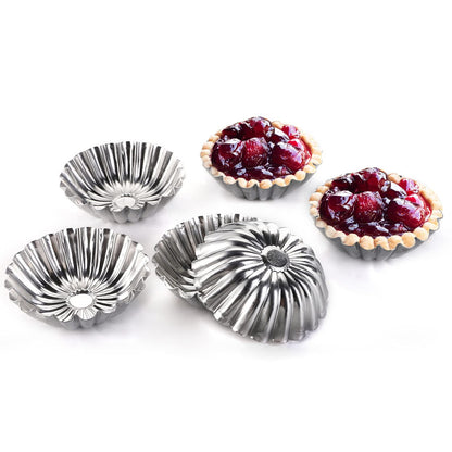 Dicunoy 100 PCS Egg Tart Molds for Baking, 3" Mini Tart Pie Pan, Aluminum Brioche Mold, Resuable Ensaymada Molder Filipino, Brioche Tins Mould for Tart Shells, Cupcakes, Mini Cake, Pudding, Muffin - CookCave