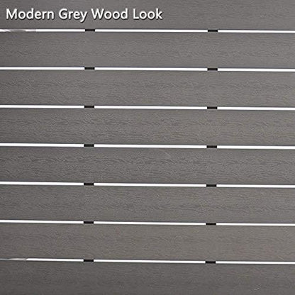 Dporticus Outdoor Dining Table for 6 Person, 55” Weather-Resistant Patio Dining Table with Wood Like Tabletop and Sturdy Aluminum Frame for Outside Indoor Garden Backyard Use, Grey - CookCave