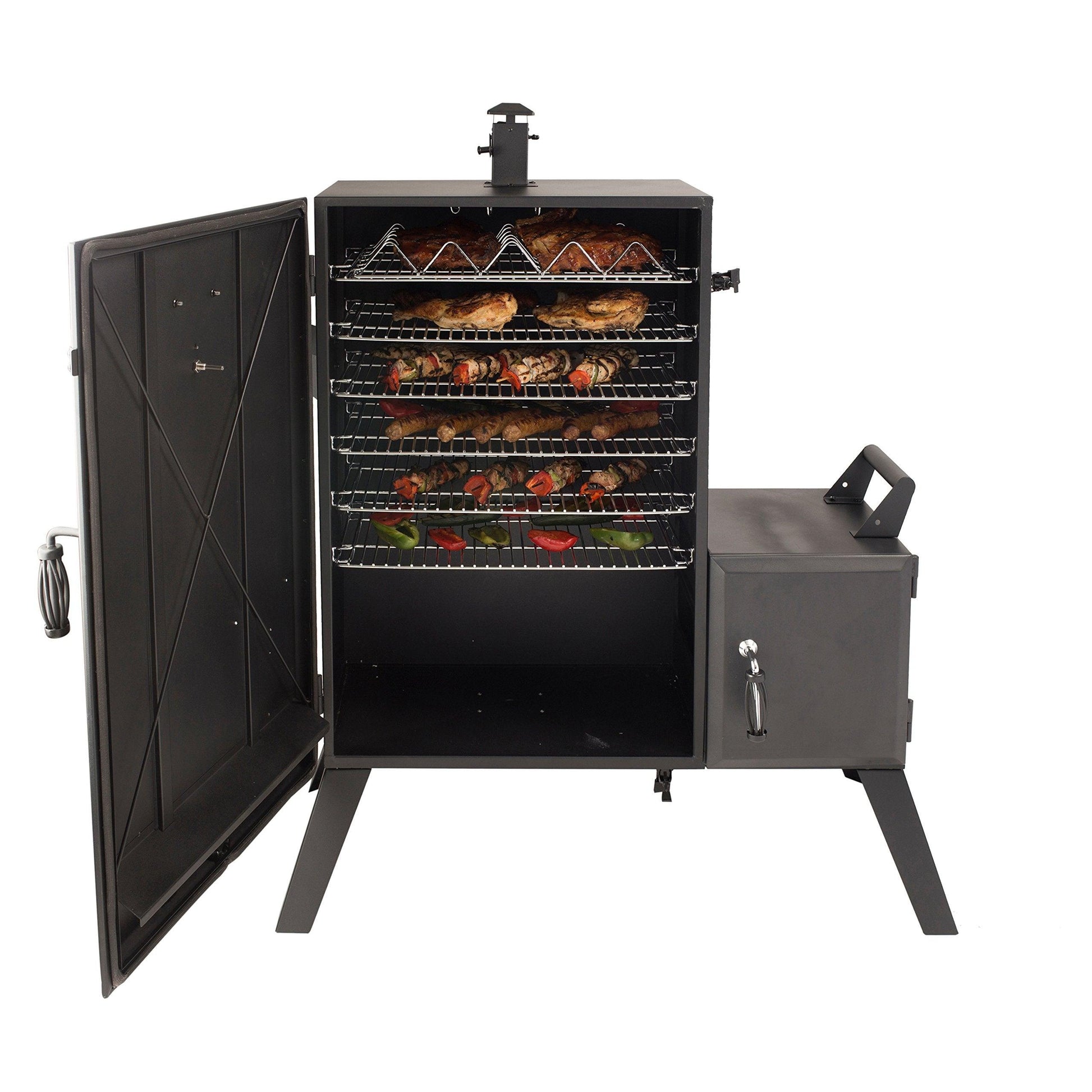 Dyna-Glo DGO1890BDC-D Wide Body Vertical Offset Charcoal Smoker,Black - CookCave