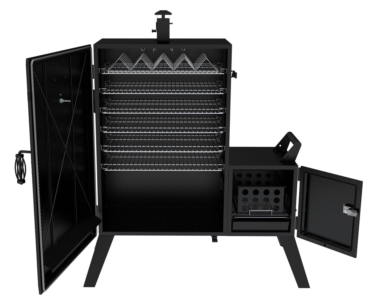Dyna-Glo DGO1890BDC-D Wide Body Vertical Offset Charcoal Smoker,Black - CookCave
