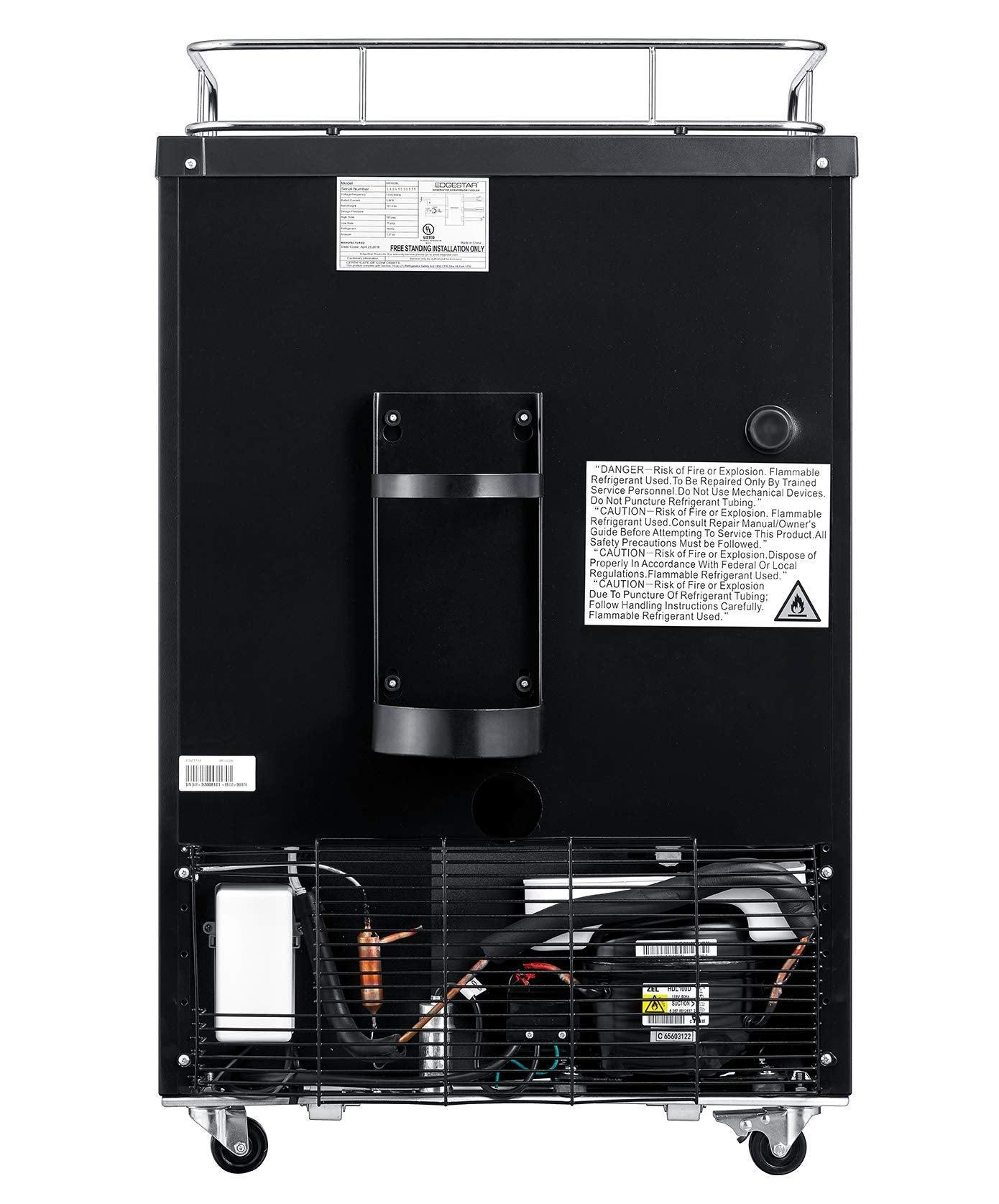 EdgeStar BR3002BL 24 Inch Wide Kegerator Conversion Refrigerator for Full Size Keg - Black - CookCave