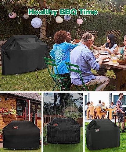 EpicMelody BBQ Grill Cover, 58inch 600D Heavy Duty Weather-Resistant Grill Cover for Outdoor Grill, Waterproof Gas Grill Covers with Straps & Handles, Barbecue Cover for Weber Nexgrill Grill and More - CookCave