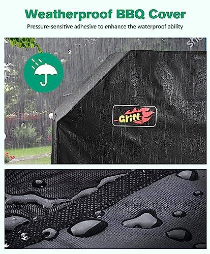 EpicMelody BBQ Grill Cover, 58inch 600D Heavy Duty Weather-Resistant Grill Cover for Outdoor Grill, Waterproof Gas Grill Covers with Straps & Handles, Barbecue Cover for Weber Nexgrill Grill and More - CookCave