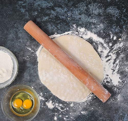 Etens Rolling Pin 18 Inch, Professional Dowel Wood Rolling Pins for Baking Pasta Pizza Pie and Cookie, Wooden Dough Roller Pin ¨C Baking Supplies Tools (Straight Style, Large 1.75 Inch Diameter) - CookCave