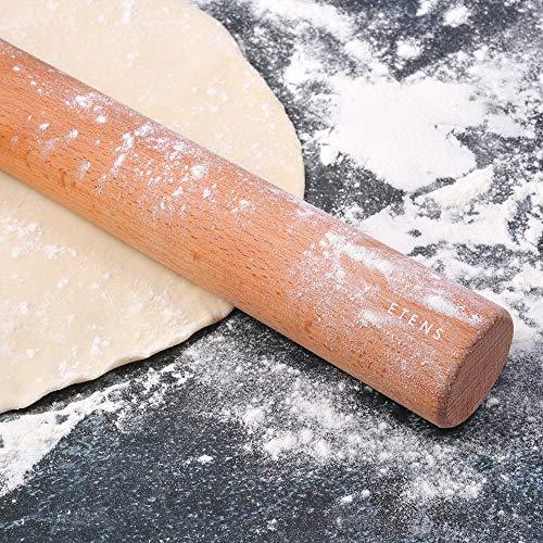 Etens Rolling Pin 18 Inch, Professional Dowel Wood Rolling Pins for Baking Pasta Pizza Pie and Cookie, Wooden Dough Roller Pin ¨C Baking Supplies Tools (Straight Style, Large 1.75 Inch Diameter) - CookCave