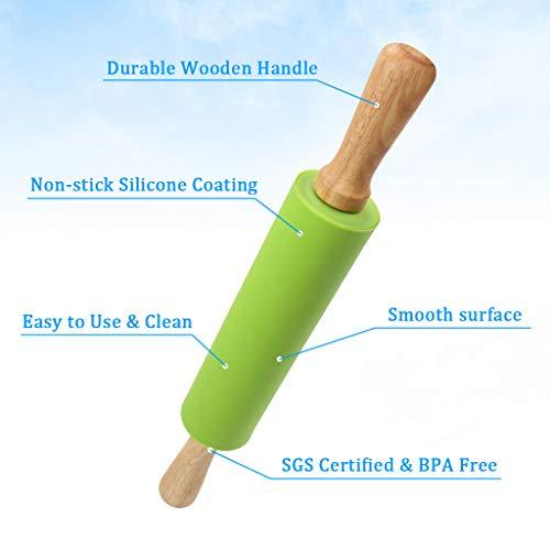 Ewinever 1Set Rolling Pin Pastry Mat Set Non-Stick 6 in 1 Dough Roller Baking Kit with Pastry Cutter Reusable Kneading Mat Scraper Basting Brush - CookCave