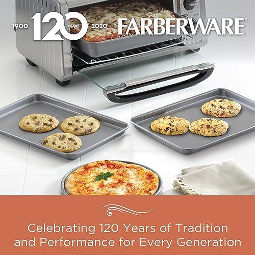 Farberware Bakeware Steel Nonstick Toaster Oven Pan Set, 4-Piece Baking Set, Gray - CookCave