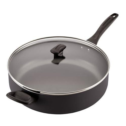 Farberware Dishwasher Safe Nonstick Jumbo Cooker/Saute Pan with Helper Handle - 6 Quart, Black - CookCave