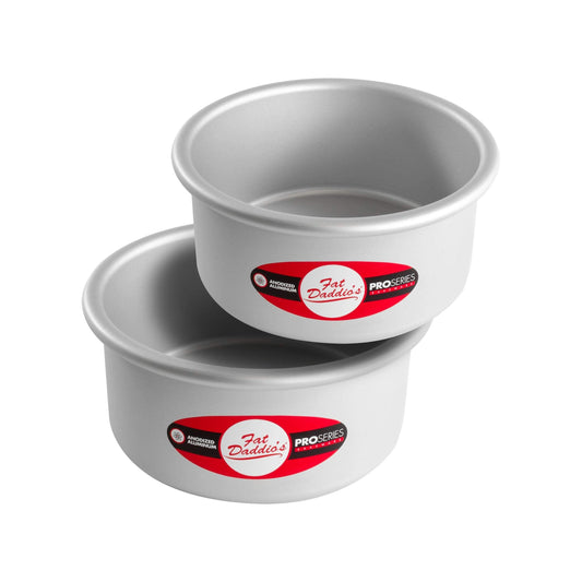 Fat Daddio's Anodized Aluminum Round Cake Pans, 2 Piece Set, 6 x 3 Inch - CookCave