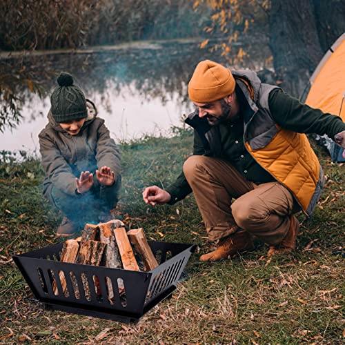 Fire Pits for Outside 17 Inch Collapsible Portable Plug Fire Pit for Camping Travel Picnic Bonfire Backyard Patio Garden Bon Fire Foldable Firepits for Outdoor Wood Burning with Storage Bag - CookCave