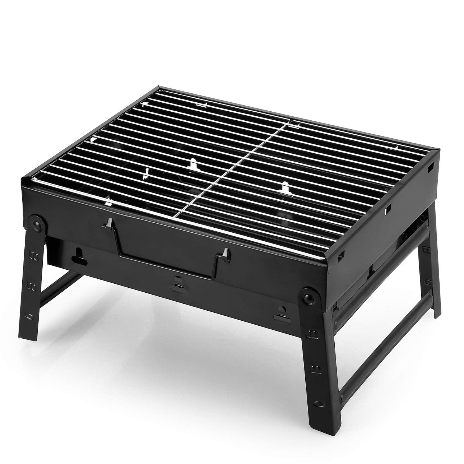 Folding Portable Barbecue Charcoal Grill, Barbecue Desk Tabletop Outdoor Stainless Steel Smoker BBQ for Outdoor Cooking Camping Picnics Beach (M1) - CookCave