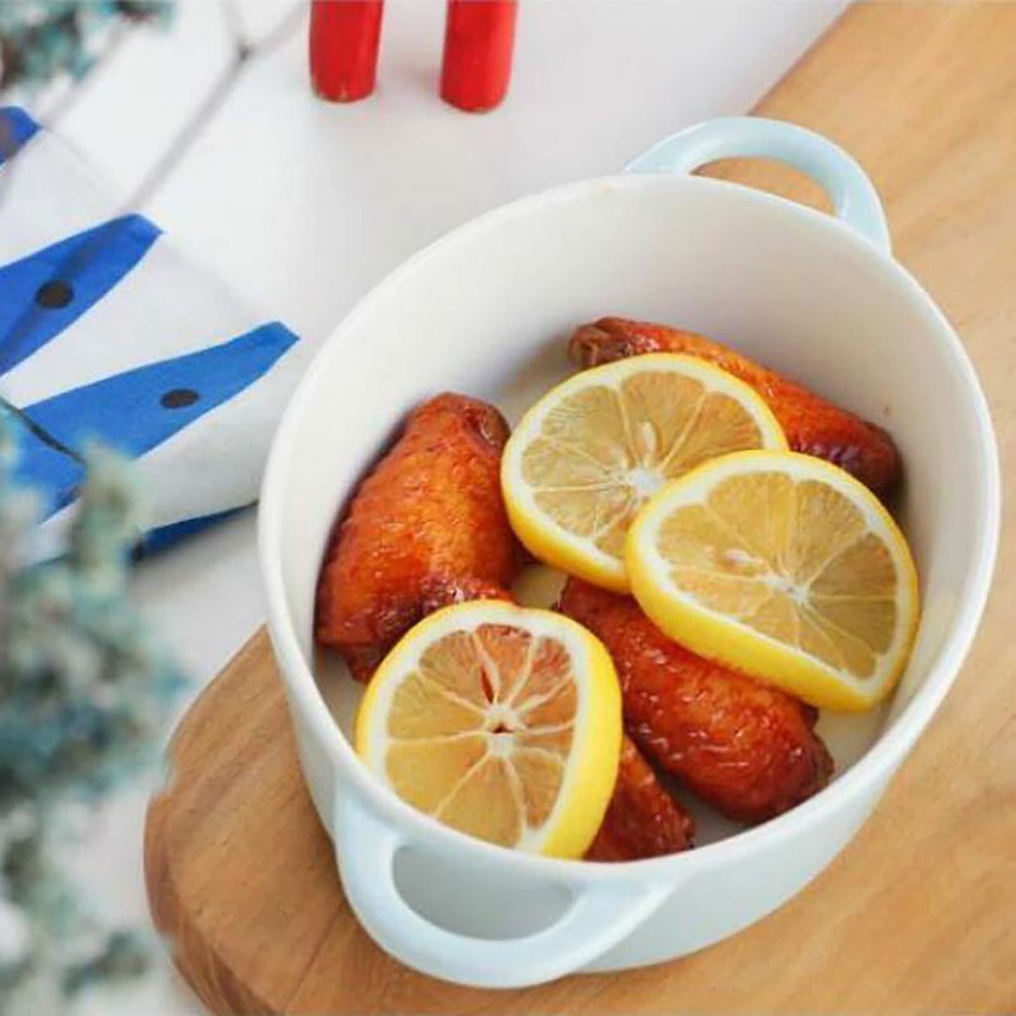 Foraineam 6 Colors Oval Porcelain Ramekins 10 oz Oven Safe Creme Brulee Souffle Baking Ramekin Dishes Bowl with Double Handles - CookCave