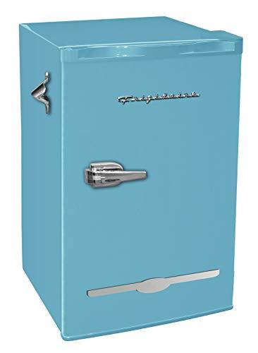 Frigidaire EFR376-BLUE 3.2 Cu Ft Blue Retro Bar Fridge with Side Bottle Opener - CookCave