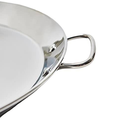 Garcima 16-inch Stainless Flat Bottom Paella Pan, 40cm - CookCave