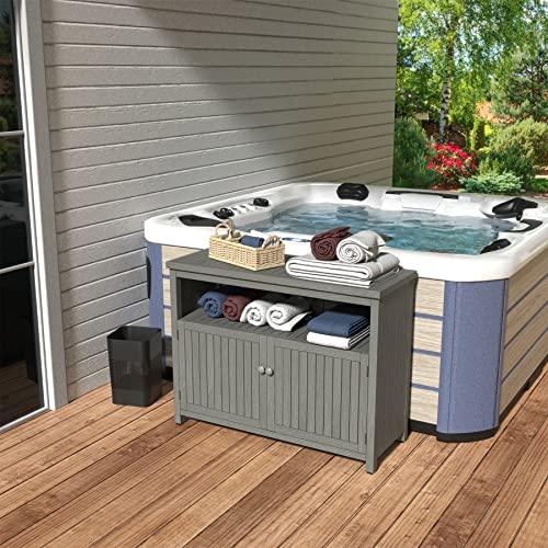 GDLF Outdoor Storage Cabinet Console Table Sideboard Buffet TV Stand, Furniture for Patio Entryway Deck - CookCave