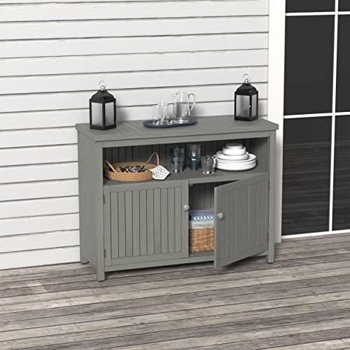 GDLF Outdoor Storage Cabinet Console Table Sideboard Buffet TV Stand, Furniture for Patio Entryway Deck - CookCave