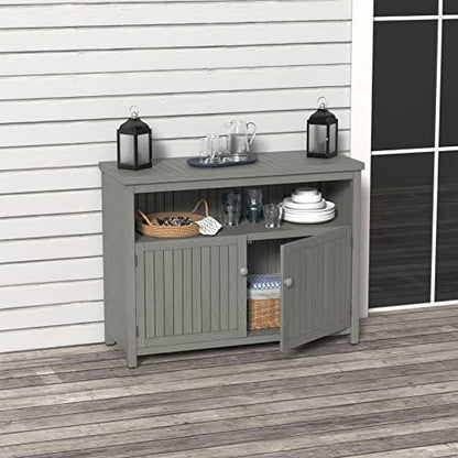 GDLF Outdoor Storage Cabinet Console Table Sideboard Buffet TV Stand, Furniture for Patio Entryway Deck - CookCave