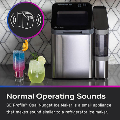 GE Profile Opal 1.0 Nugget Ice Maker| Countertop Pebble Ice Maker | Portable Ice Machine Makes up to 34 lbs. of Ice Per Day | Stainless Steel Finish - CookCave