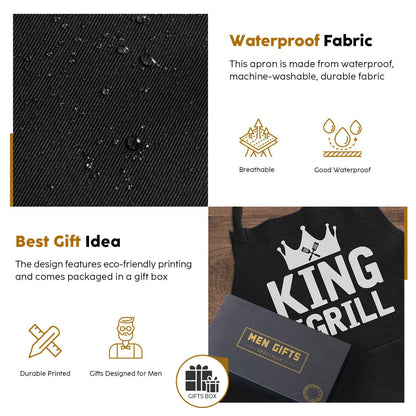 Gifts for Men, Funny Gifts for Dad - Valentines Day, Birthday, Fathers Day, Christmas, Grilling Gifts for Men, Husband, Boyfriend, Brother - Cooking BBQ Grilling Aprons Gifts for Men Him, Chef Gifts - CookCave