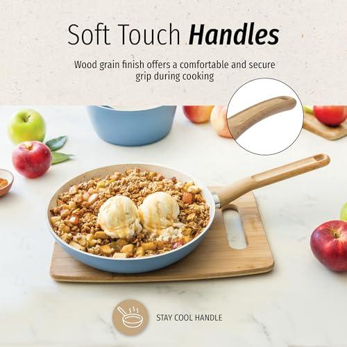 GoodCook 2-Qt. Healthy Ceramic Titanium-Infused Sauce Pan, Nonstick Aluminum Saucepan with Glass Lid and Stay Cool Handle, Light Blue - CookCave