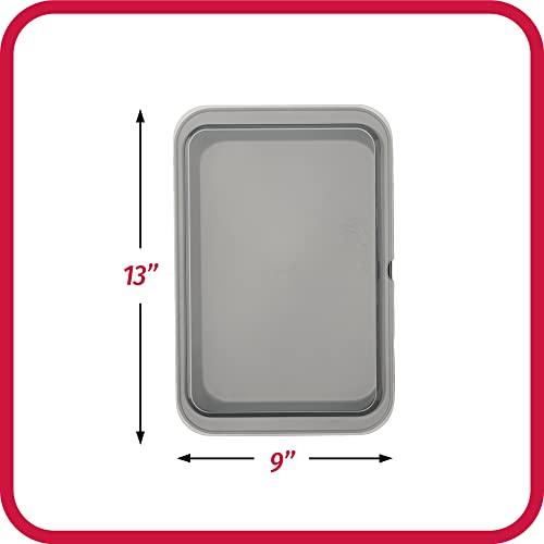 GoodCook Set of 2 Nonstick Steel 13" x 9" Cake Baking Pans with Covers, Gray - CookCave