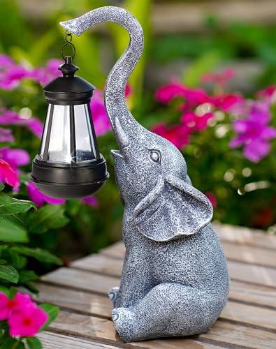 Goodeco Elephant Statue for Garden Decor with Gift Appeal - Ideal Gifts for Women, Mom or Birthdays, Beautifully Crafted Outdoor & Home Decor to Wow Your Guests (11" Elephant) - CookCave