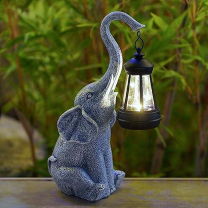 Goodeco Elephant Statue for Garden Decor with Gift Appeal - Ideal Gifts for Women, Mom or Birthdays, Beautifully Crafted Outdoor & Home Decor to Wow Your Guests (11" Elephant) - CookCave