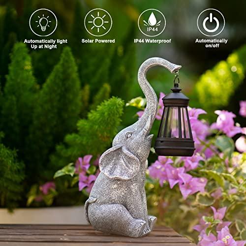 Goodeco Elephant Statue for Garden Decor with Gift Appeal - Ideal Gifts for Women, Mom or Birthdays, Beautifully Crafted Outdoor & Home Decor to Wow Your Guests (11" Elephant) - CookCave