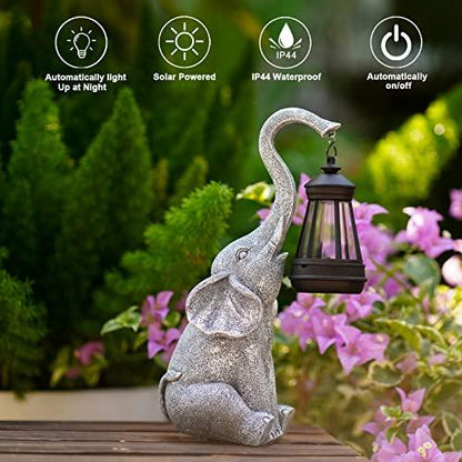 Goodeco Elephant Statue for Garden Decor with Gift Appeal - Ideal Gifts for Women, Mom or Birthdays, Beautifully Crafted Outdoor & Home Decor to Wow Your Guests (11" Elephant) - CookCave