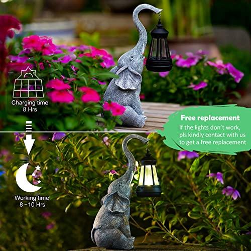 Goodeco Elephant Statue for Garden Decor with Gift Appeal - Ideal Gifts for Women, Mom or Birthdays, Beautifully Crafted Outdoor & Home Decor to Wow Your Guests (11" Elephant) - CookCave