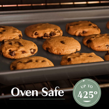 Goodful All-In-One Nonstick Bakeware Set, Stackable and Space Saving Design includes Round and Square Pans, Muffin Pans, Cookie Sheet and Roaster, Dishwasher Safe, 8-Piece, Graphite - CookCave