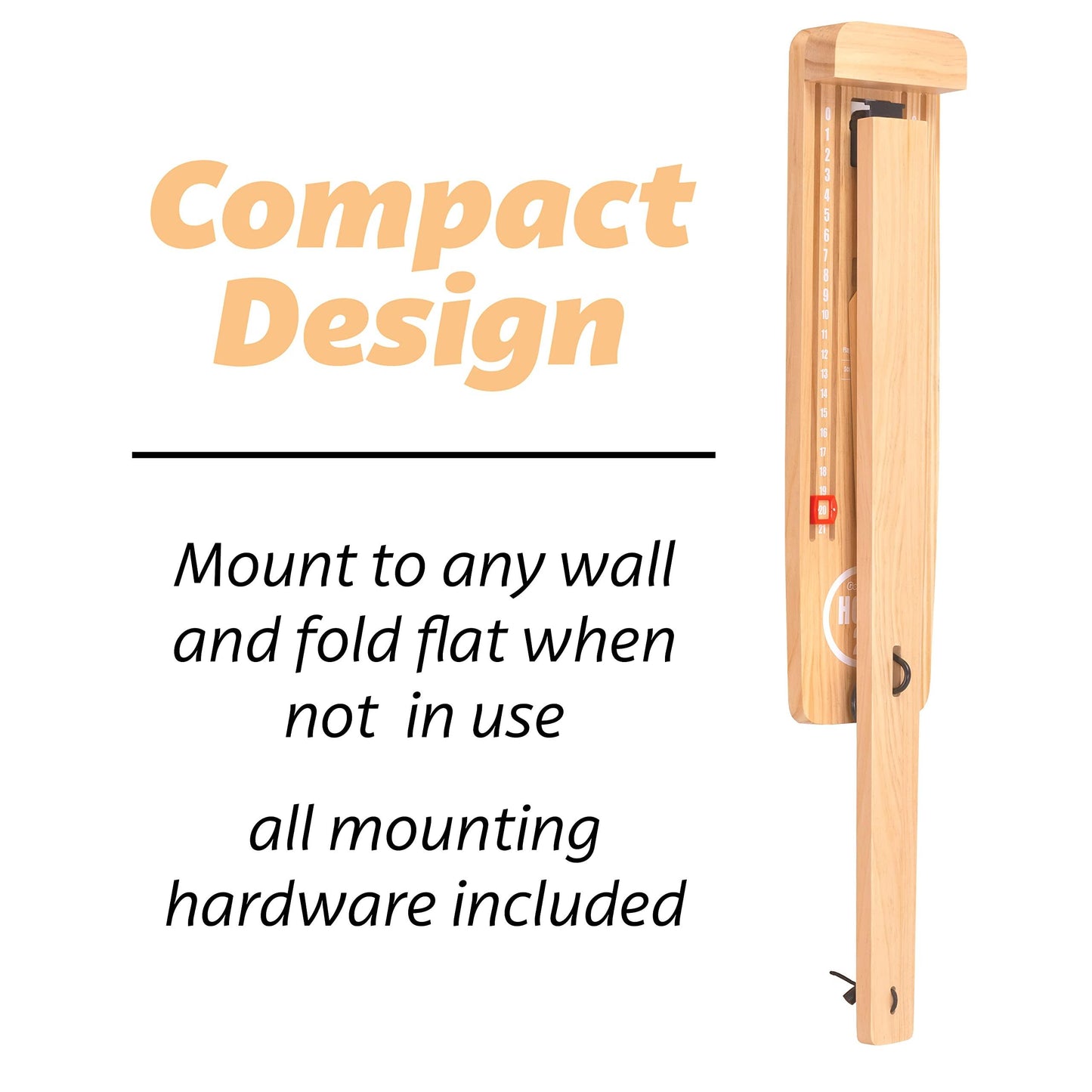 GoSports Hook 21 Wall Mount Ring Swing Game - Play Indoors or Outdoors with Foldable Arm - CookCave
