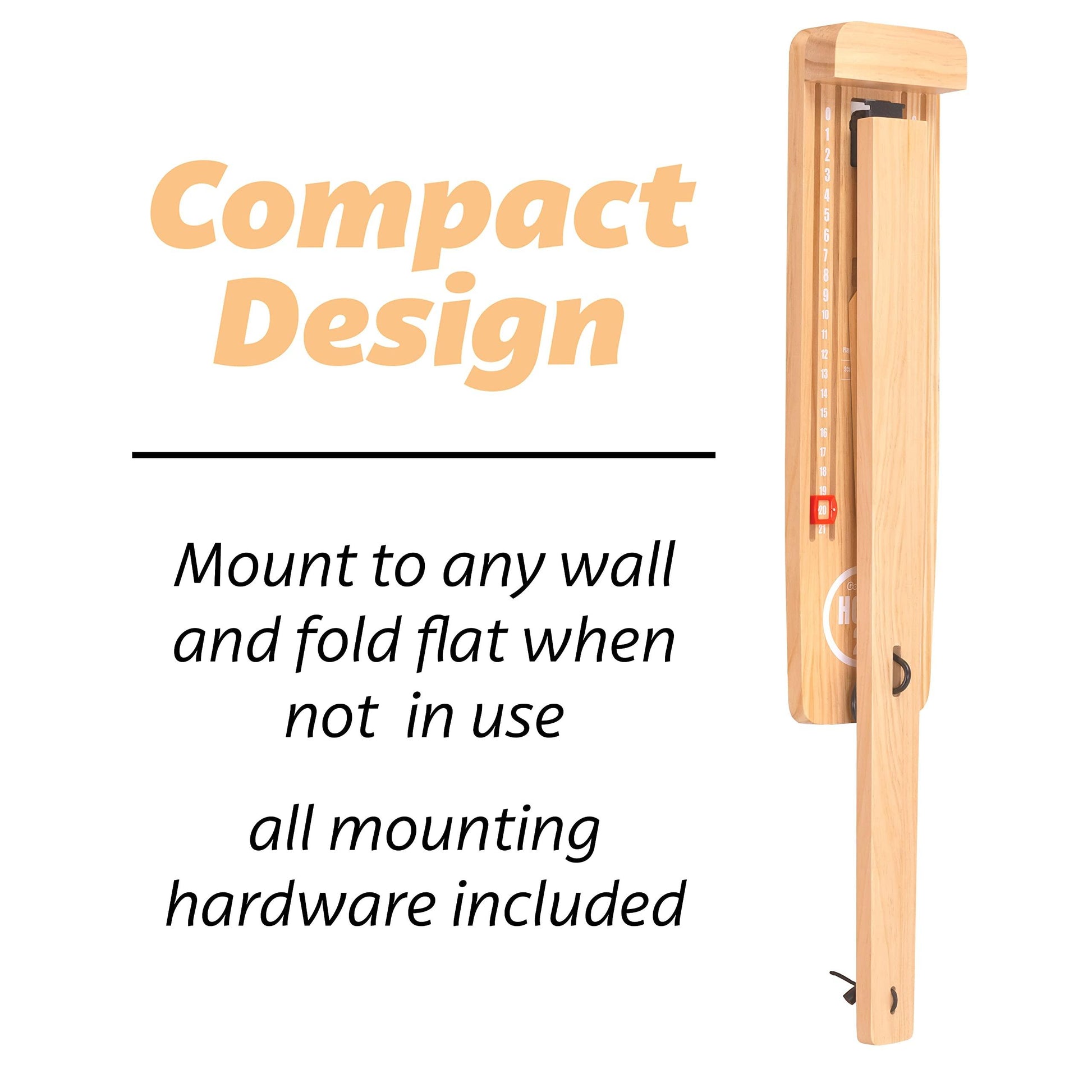GoSports Hook 21 Wall Mount Ring Swing Game - Play Indoors or Outdoors with Foldable Arm - CookCave