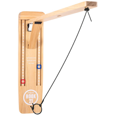 GoSports Hook 21 Wall Mount Ring Swing Game - Play Indoors or Outdoors with Foldable Arm - CookCave