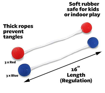 GoSports Ladder Toss Indoor & Outdoor Game Set with 6 Soft Rubber Bolo Balls and Travel Carrying Case - Choose Pro or Classic - CookCave