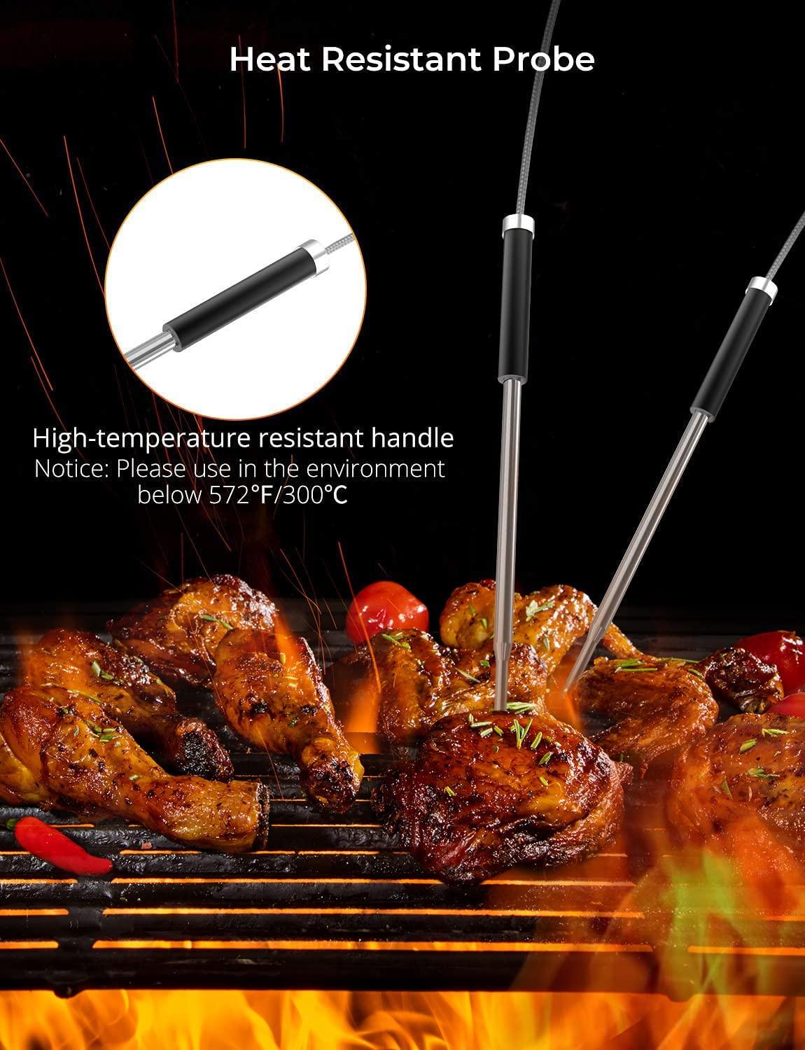 Govee Bluetooth Meat Thermometer, Wireless Meat Thermometer for Smoker Oven, Digital Grill Thermometer with 2 Probes, Timer Mode, Smart LCD Backlight BBQ Thermometer for Cooking Turkey Fish Beef - CookCave