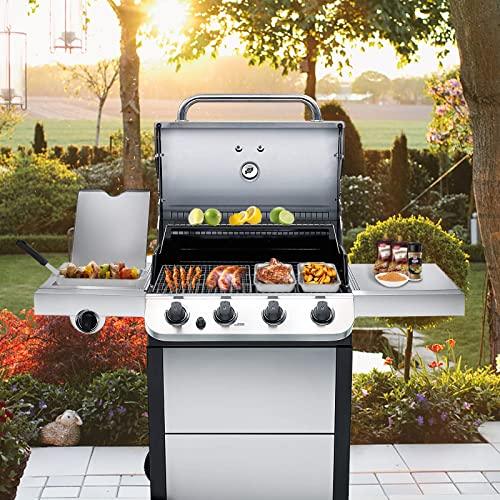 Grill Basket Set, 6-piece Stainless Steel Large Roasting Pan, 16.5" x 11" Pan with Cooling Rack, Great for Christmas Roast Chicken Meat, Grilling Gifts for Men - CookCave