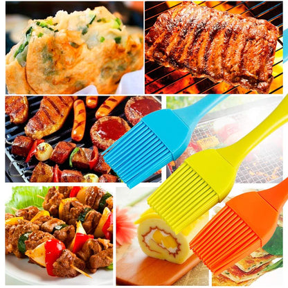 Grill Basting Brush Silicone Pastry Baking Brush BBQ Sauce Marinade Meat Glazing Oil Brush Heat Resistant, Kitchen Cooking Baste Pastries Cakes Desserts, Dishwasher Safe 4Pack - CookCave