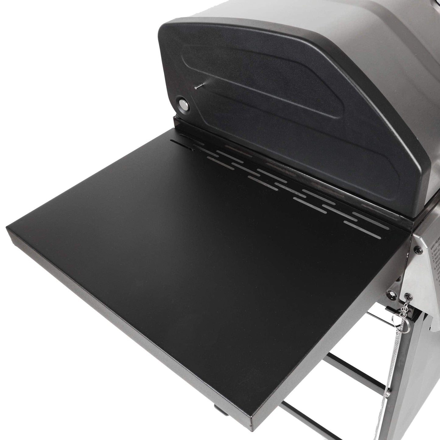 Grill Boss Outdoor Barbeque 3 Burner Propane Gas Grill for Barbecue Cooking with Top Cover Lid, Wheels, and Side Storage Shelves, Black - CookCave