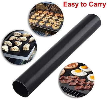 Grill Mat for Outdoor Grill Set of 5, Grill Sheets 100% Non-Stick Reusable, Heavy Duty, Barbecue Baking Mat Durable for Charcoal Gas Electric Grill, Easy to Clean, 15.75 x 13-Inch - CookCave