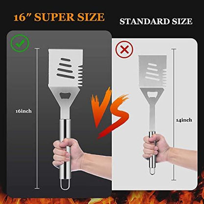 Grill Utensils Set,BBQ Grilling Accessories, Grill Set Gifts for Men Grill Tools, MUJUZE Barbeque with Apron, Stainless Steel Grill Kit Set Gifts for Men or Dad (Style 1) - CookCave