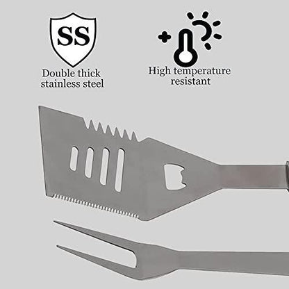 Grill Utensils Set,BBQ Grilling Accessories, Grill Set Gifts for Men Grill Tools,MUJUZE Barbeque with Apron, Stainless Steel Grill Kit Set Gifts for Men or Dad,Outdoor Camping Best Gifts (Style 2) - CookCave