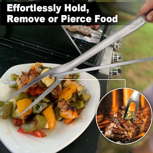 GRILLART BBQ Tools Grill Tools Set - 18Inch Grilling Tools BBQ Set - Grill Accessories w/BBQ Tongs, Spatula, Fork, Brush - Stainless Grill Kit Grilling Set - Gift Ideas BBQ Accessories, Gifts for Men - CookCave