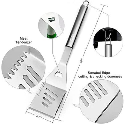 GRILLART Grill Tools Grill Utensils Set - 3PCS BBQ Tools, Stainless Barbeque Grill Accessories - Spatula/Tongs/Fork, with Insulated Glove, Ideal BBQ Set Grilling Tools for Outdoor Grill, Gifts for Men - CookCave