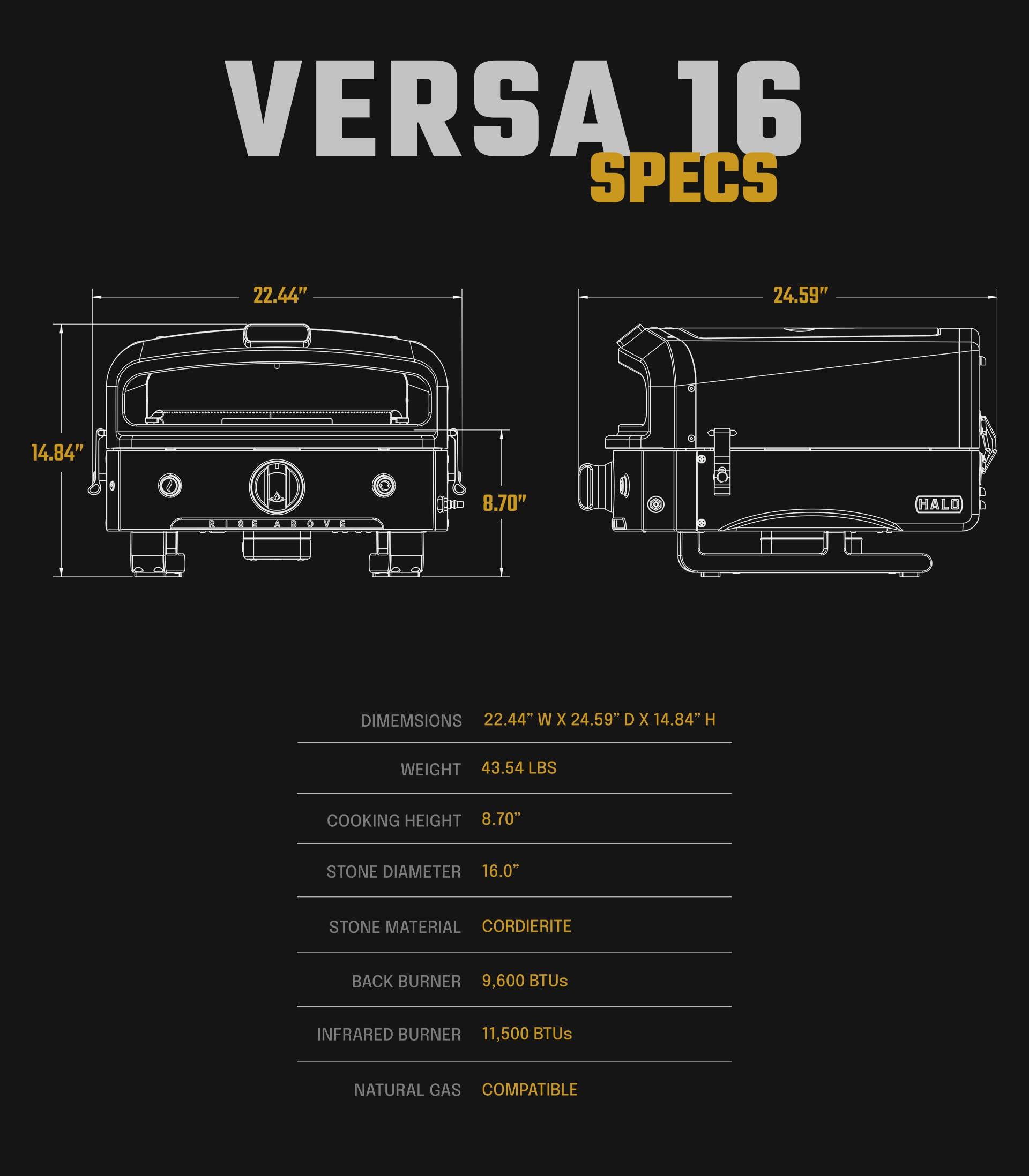 Halo Versa 16 Propane Gas Outdoor Pizza Oven with Rotating Cooking Stone | Portable Appliance for all Outdoor Kitchens - CookCave